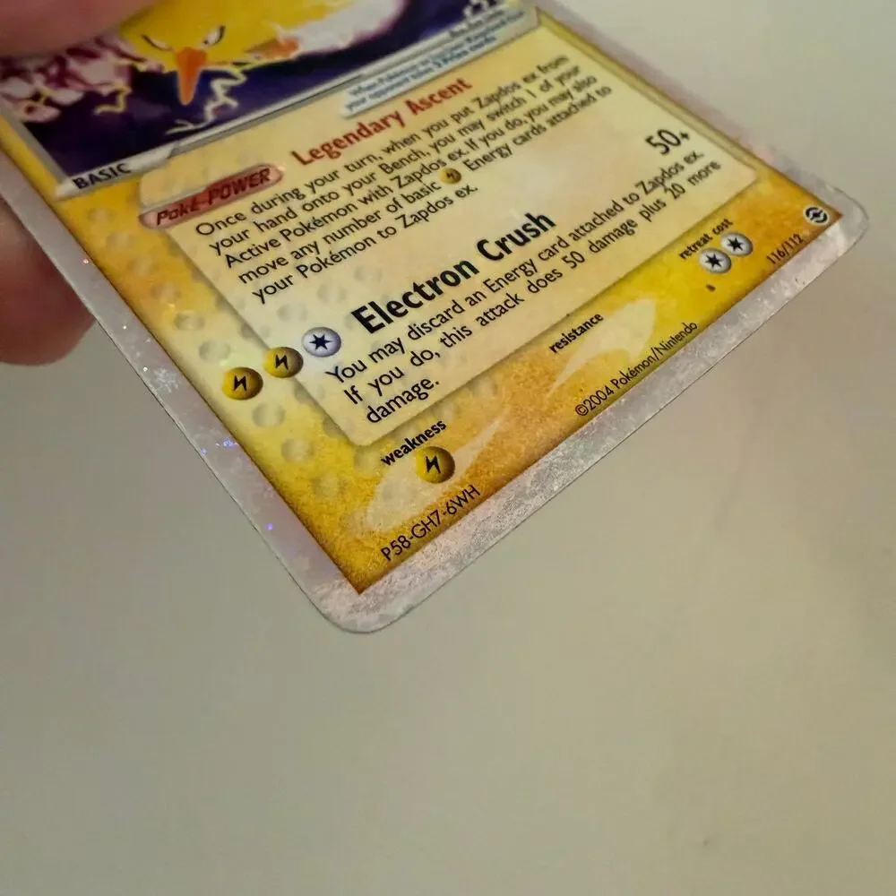 Pokemon TCG Zapdos ex FireRed & LeafGreen Holo 116/112 English Card